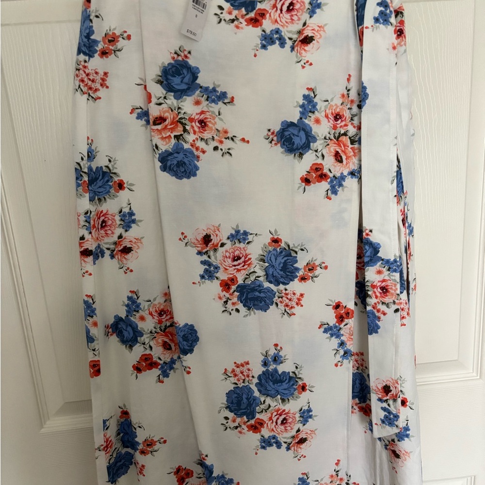 LOFT Blue and Pink Floral Maxi Skirt - Picture 2 of 6